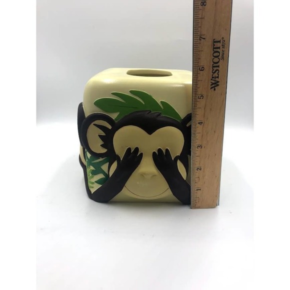 Monkey See Hear Speak No Evil Tissue Box Cover Animal Decor - Picture 11 of 12